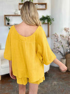 Double Take Texture Half Sleeve T-Shirt and Drawstring Shorts Set 293961c8-4058-4707-bfb2-dcea147afa91-Max