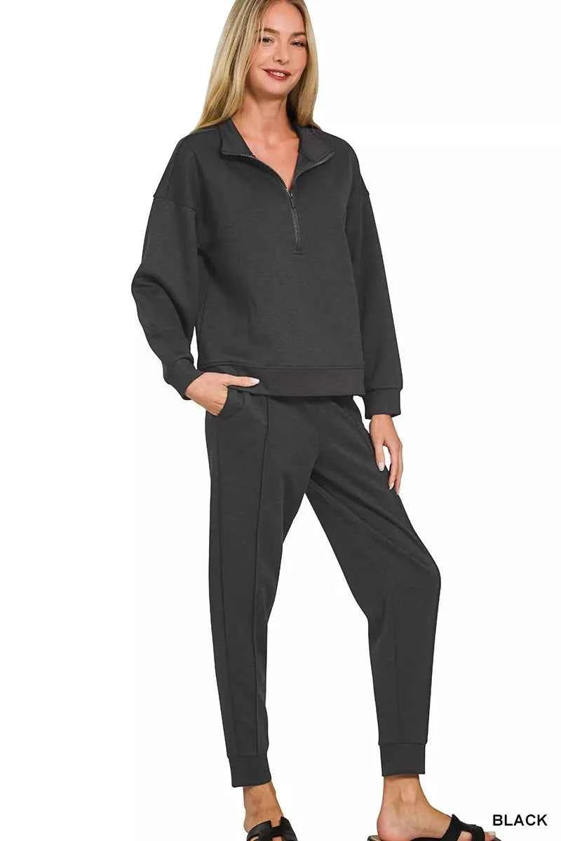Zenana Scuba Half Zip Pullover and Jogger Set 2942c9a881d94bd9814cd28fe66ef0b3-Max-Origin