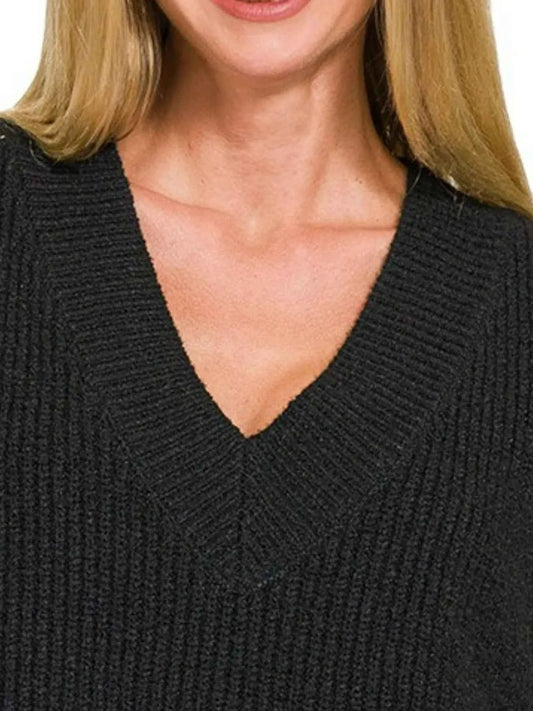 Oversized Sweater Vest with Side Slit 294dca74-ad46-4a96-a2e0-50caf41d5544-Max-Origin