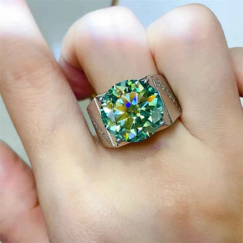 10 Carat Moissanite 925 Sterling Silver Signet Ring Silver 295b0a04-711c-4b60-9bb7-41b224f40015-Max