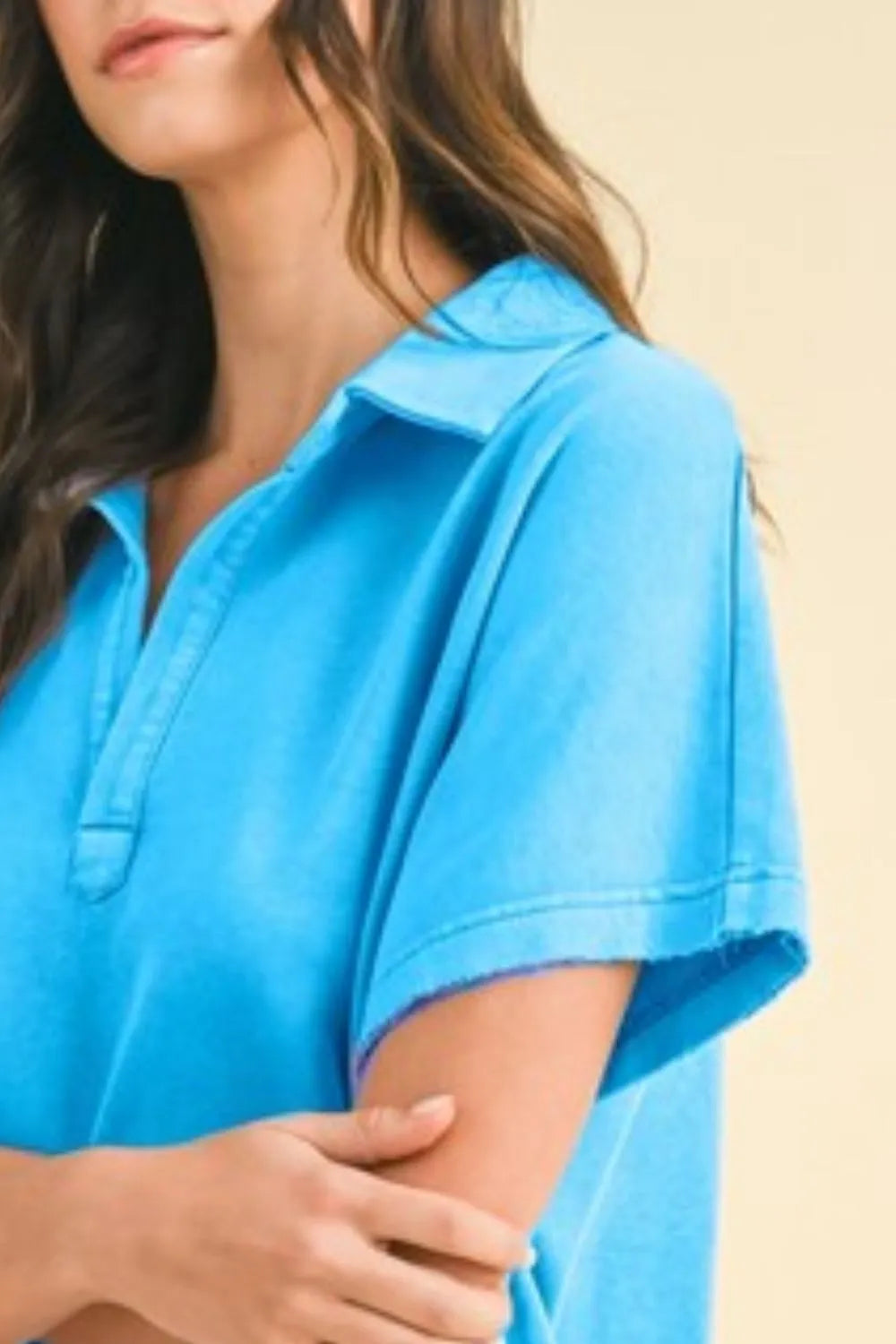 Annie Wear Mineral Washed Johnny Collar Short Sleeve Dress 295cc815-e883-4253-9aa0-6be6c9f422ba-Max