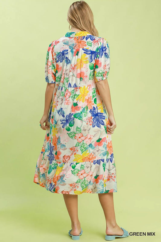 Watercolor Floral Tiered Midi Dress 295d4412-922c-43e1-93a3-35a7387f56e5-Max-Origin