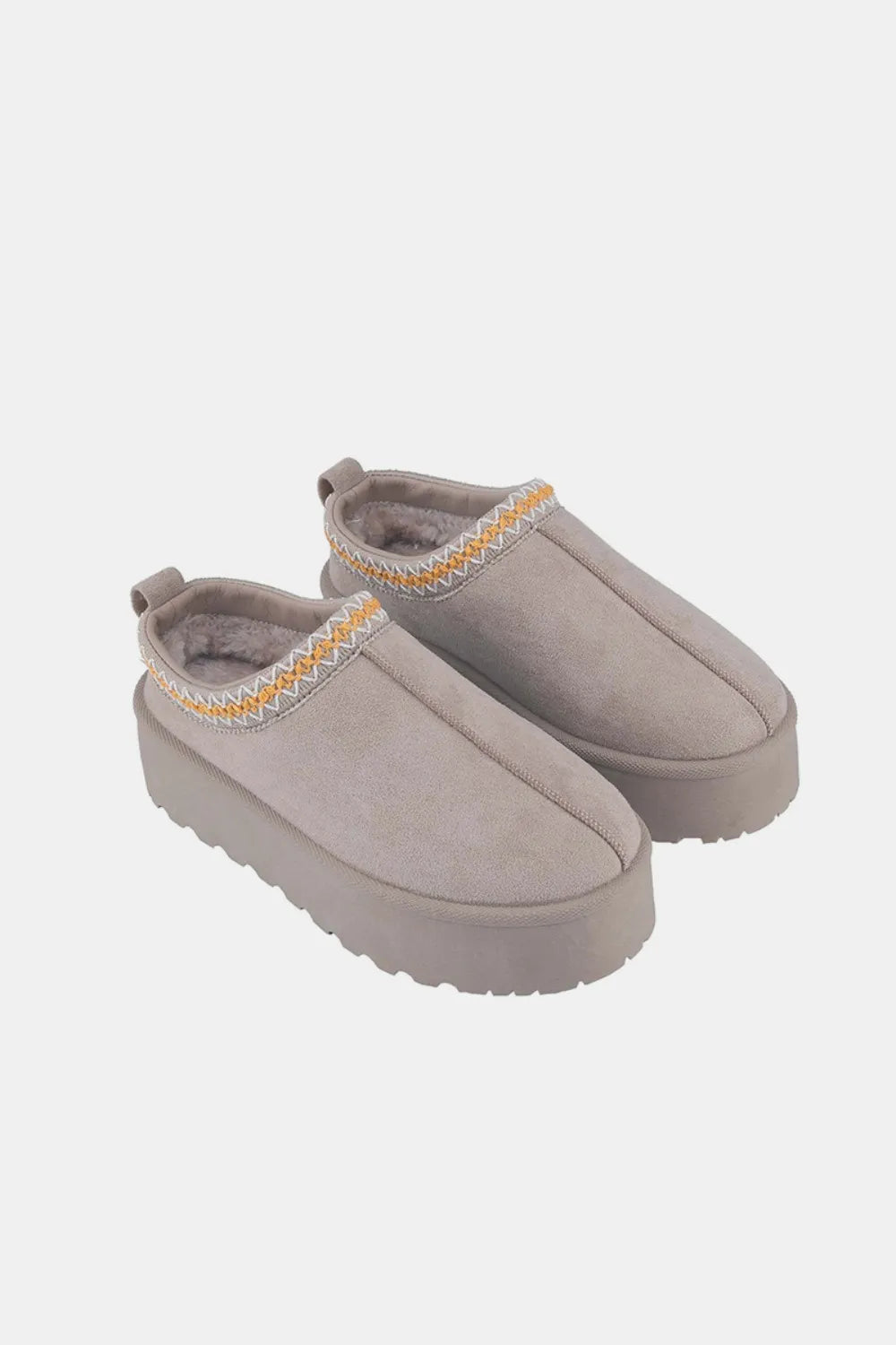 Weeboo Platform Embroidered Trim Slip-On Boots 2960e851-8e55-49af-952e-de46bf84e60a-Max