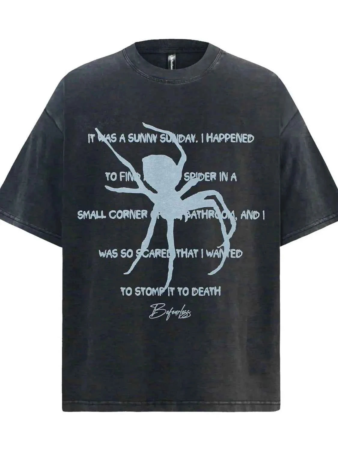 Men's Oversized Gothic Spider Graphic T-Shirt Black 2961c763-188d-4cb8-a334-9c9f5c0cd573-Max-Origin
