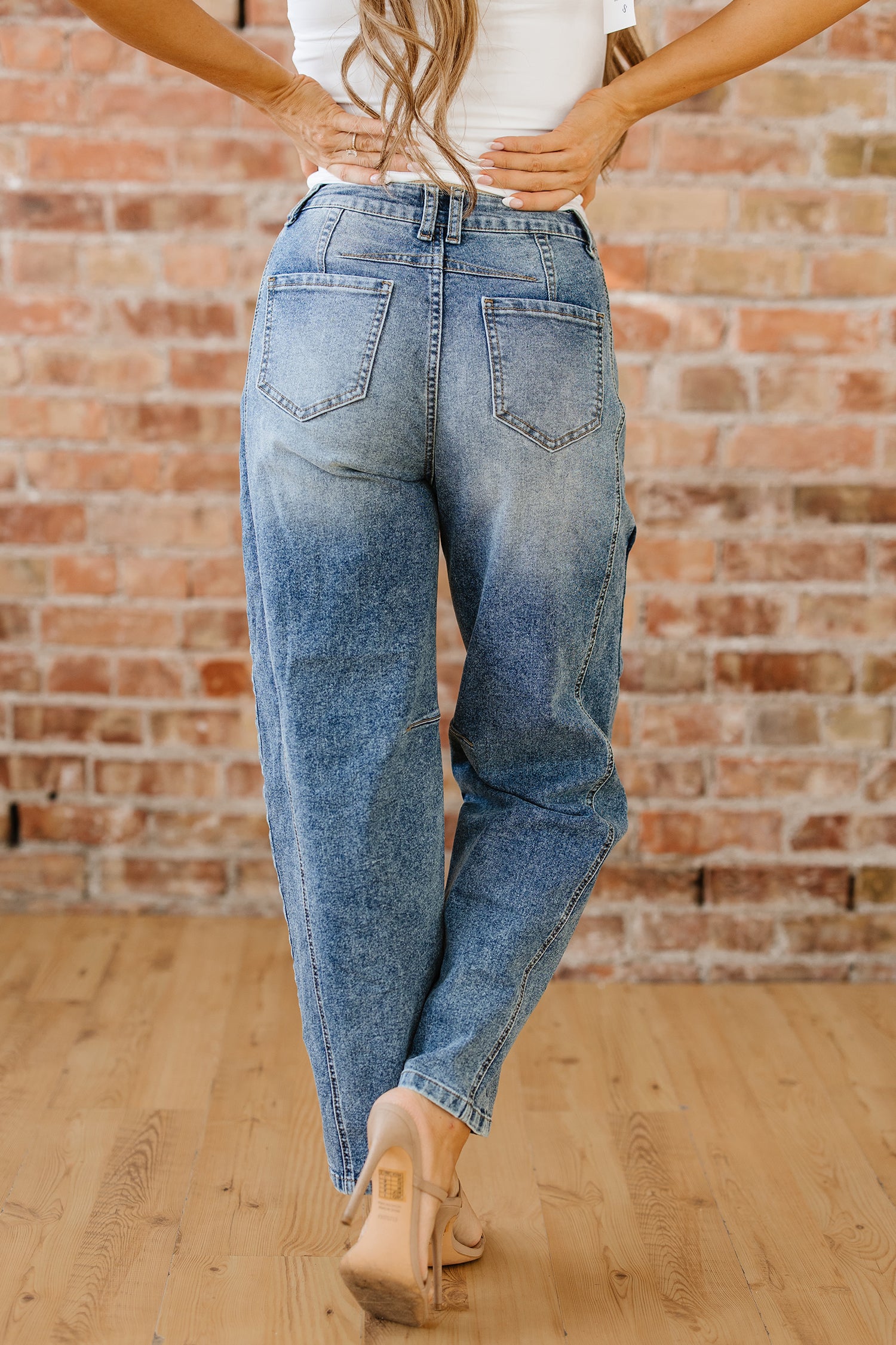 Dusk Blue Vintage Washed Seam Detail Shift Jeans 297a19f812929e56