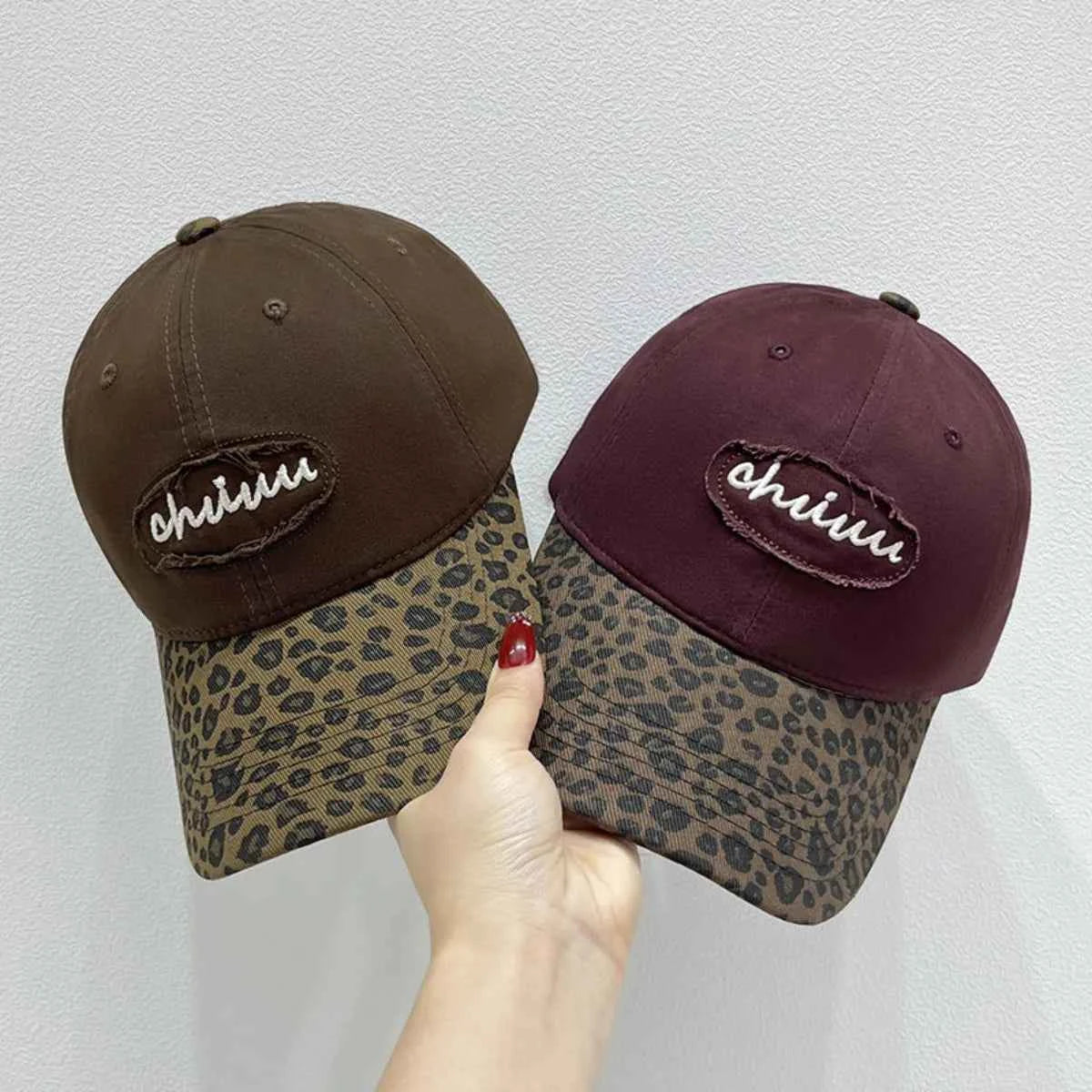 Leopard Print Baseball Cap with Embroidered Letter 298b237d-ece3-416f-8441-ae53b6dffb94-Max-Origin