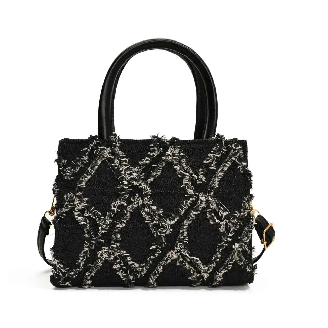 Diamond Pattern Fringe Edge Tote Bag 29a4cb630caa48029665d112574b2a72-Max-Origin