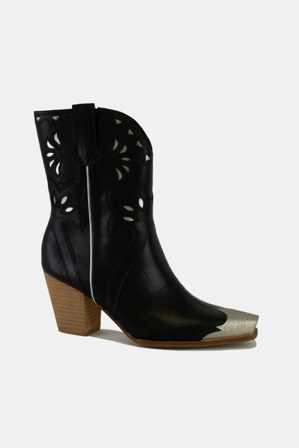 Beast Fashion Cut-Out Floral Embroidery Boots Black 29b05779-6096-4b20-bcba-c45859dbbca6-Max
