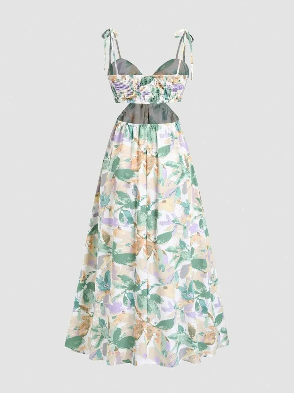 Smocked Printed Tie-Shoulder Dress 29bb1fd6-852c-4f0c-bfb9-c39b1e9d073d-Max-Origin