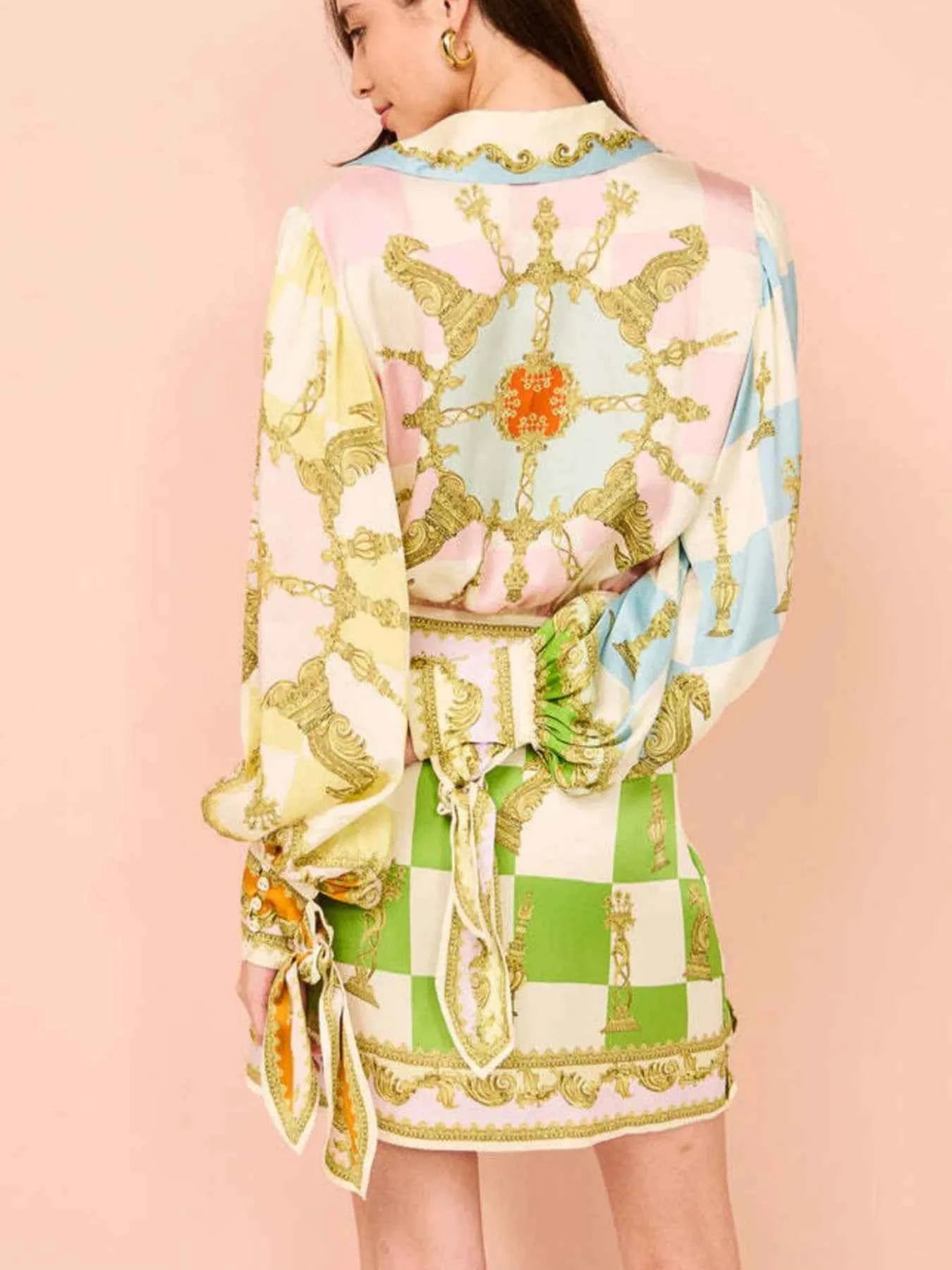 Printed Lantern Sleeve Shirt Dress 29c3f65e-f0d5-4281-8863-3d70c010cd96-Max-Origin
