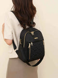 Quilted Oxford Cloth Backpack Bag Black One Size 29c50283d63848539d0609dde80223d7-Max-Origin