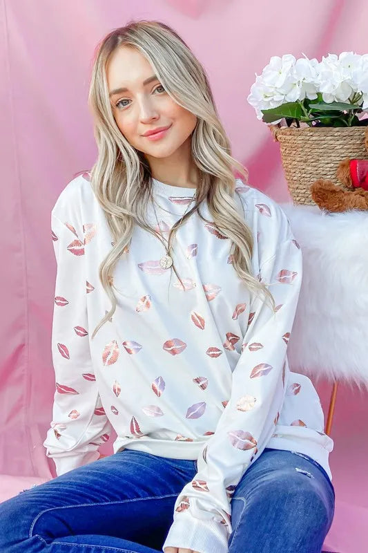 And The Why Kiss Pink Foil Allover Print Pullover Sweatshirts WHITE 29c79bf71c7a4acb8d82055bf759736e-Max-Origin