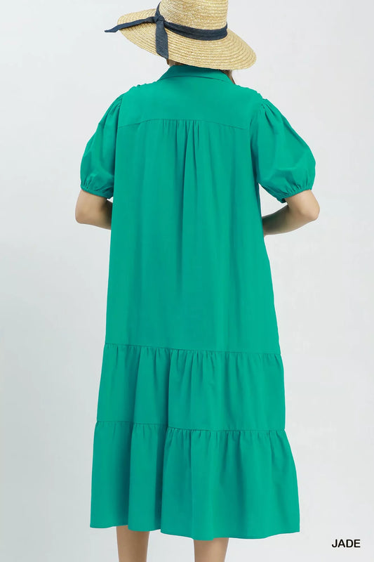 Solid Tiered Midi Dress 29d7b870-b0e5-4758-b953-9e572cd0a2be-Max-Origin