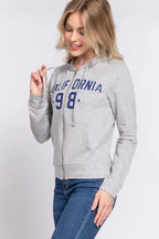 ACTIVE BASIC CALIFORNIA Zip Up Drawstring Long Sleeve Hoodie 29d82403-6cff-46d6-b224-2d011f3c8199-Max