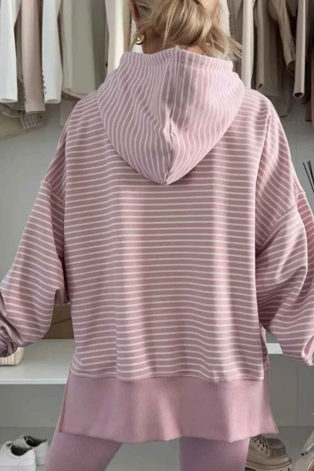 Side Slit Striped Oversized Hoodie 29e78050-1672-4797-8bcc-a9a842e24618-Max-Origin