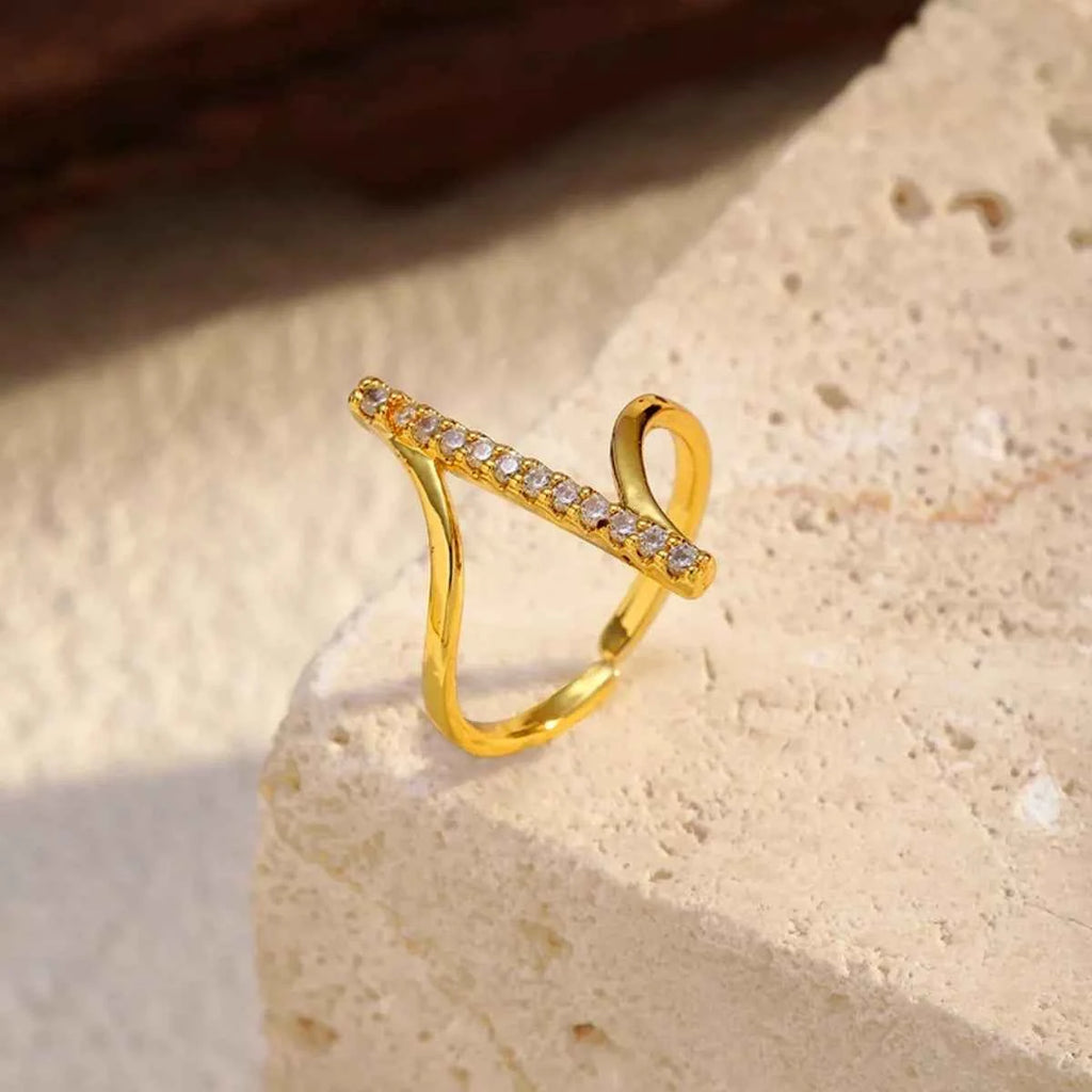 Irregular Rhinestone Ring Gold One Size 29ede909-da1d-4022-b412-bc3cda50b254-Max-Origin