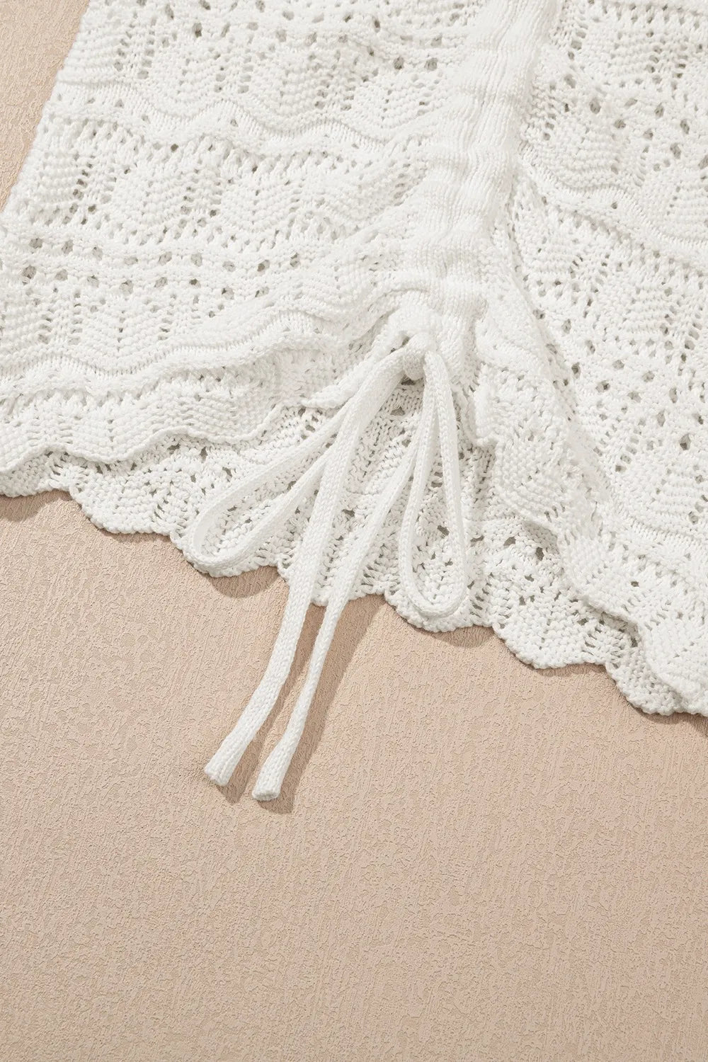 Hollowed Knit V Neck Drawstring Sweater Vest 29f13048-61bf-44be-a032-50a7d0a39003-Max-Origin