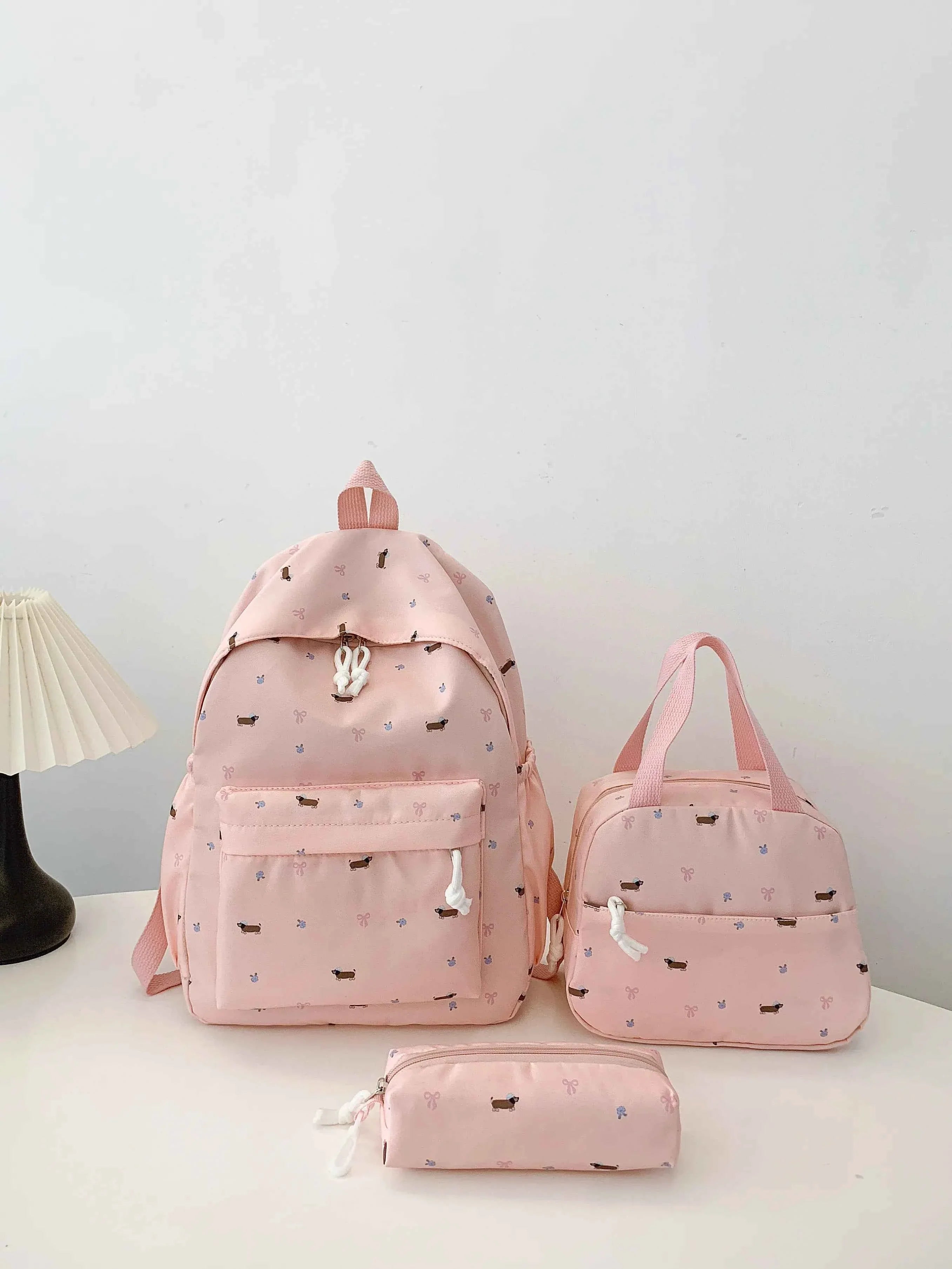 3-Piece Daisy Print Canvas Bag Set Pink onesize 29fe1b9a20e34cc3b051b4efe235d74c-Max-Origin