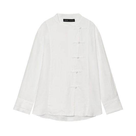 Retro Linen Rope-Button Shirt