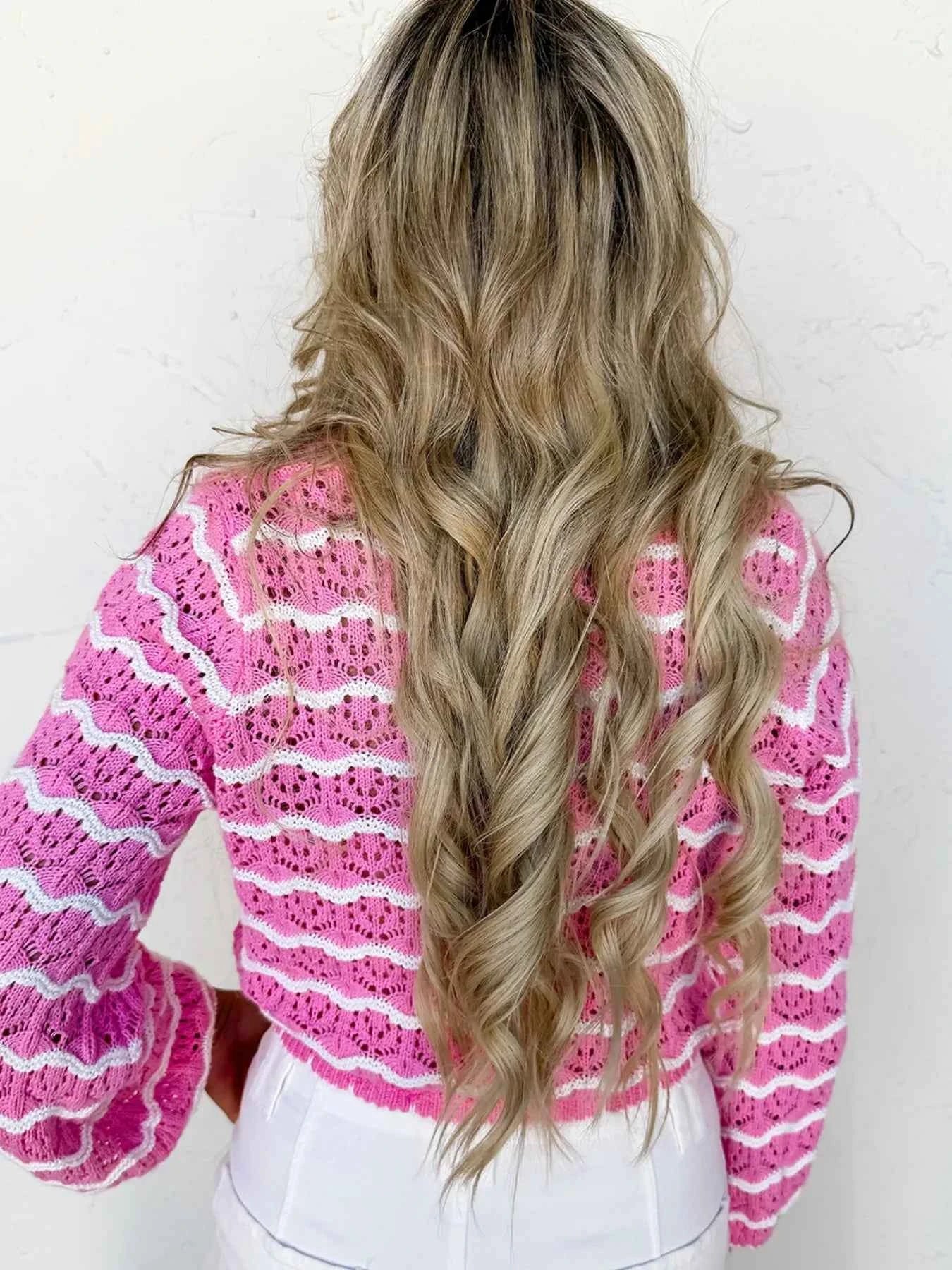 Striped Crochet Tie-Front Cardigan 2a051a9c-5980-4e18-8289-4b92c2eea982-Max-Origin