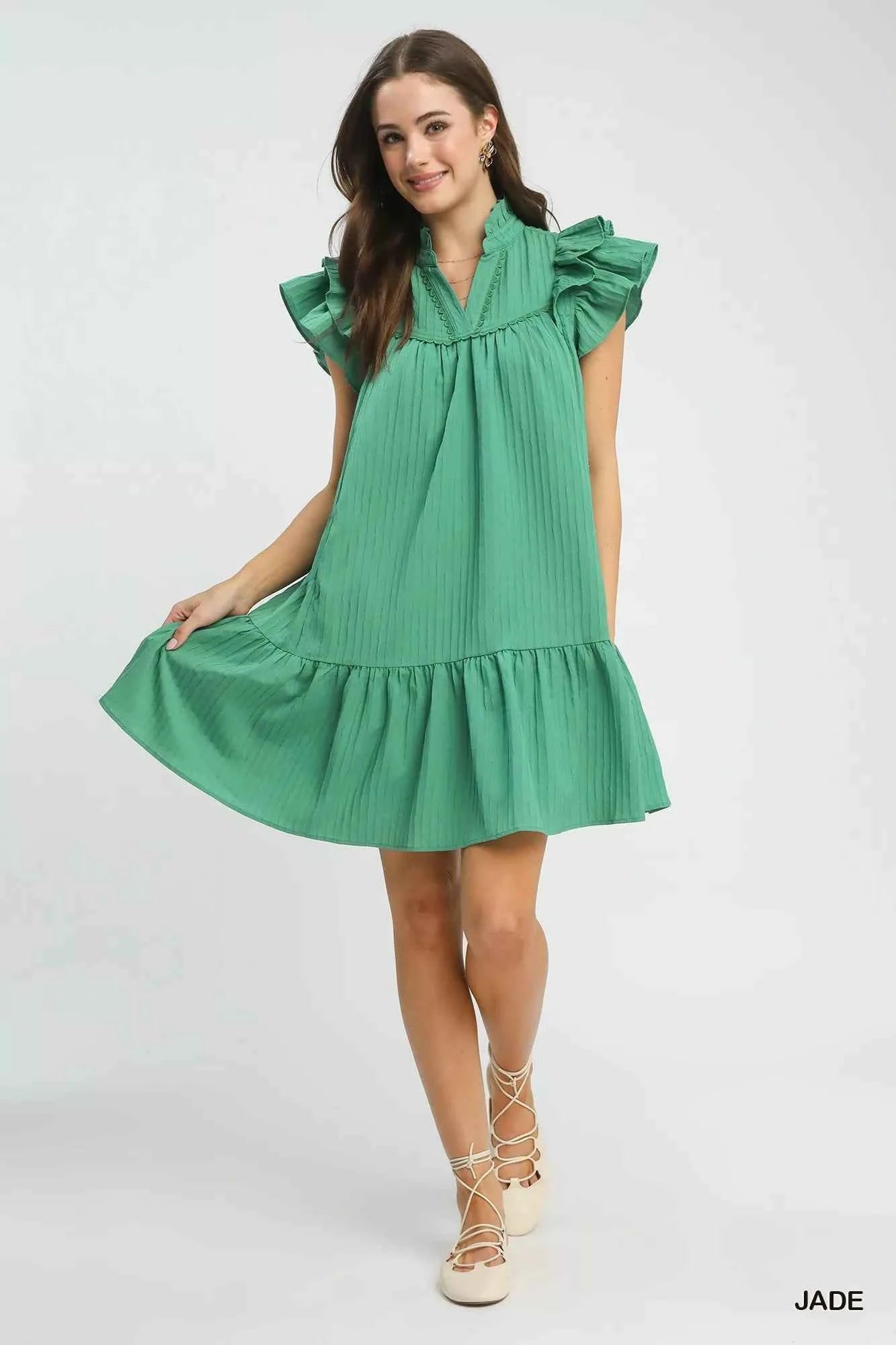 Umgee Flutter Sleeve Tiered Dress 2a09c1d1-390e-48af-b854-3e5286b0e7de-Max-Origin