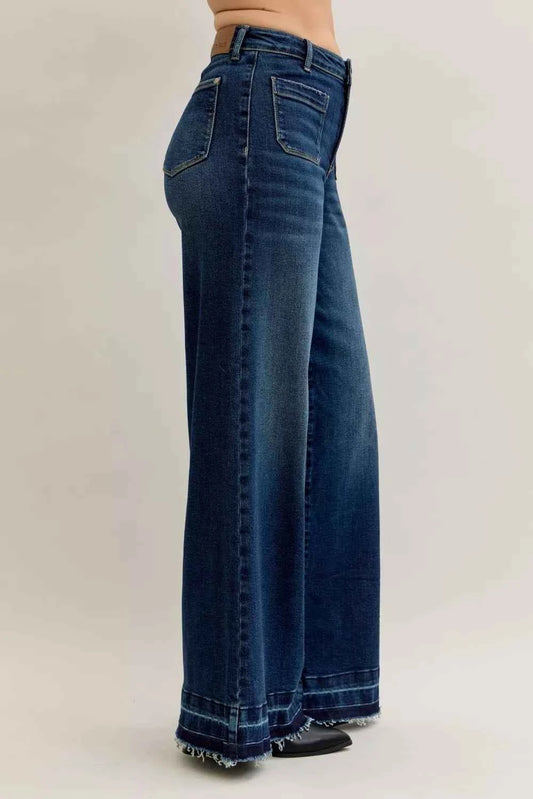 Judy Blue High Waist Palazzo Jeans with Front Patch Pockets 2a1a8c108d514b7d97eab5915c26042a-Max-Origin