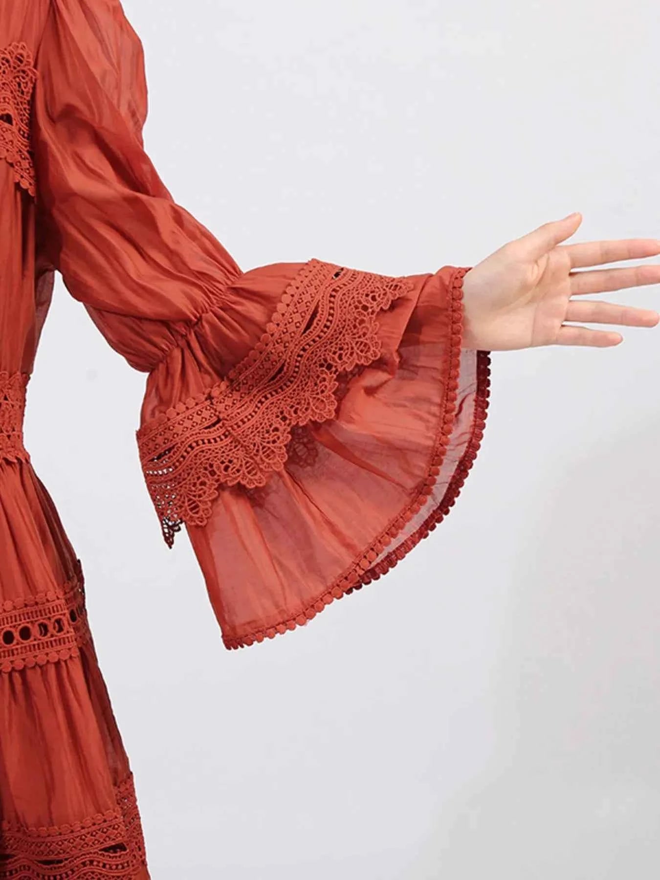 Ruffle Lace Trim Long Sleeve Dress 2a25c14f-7512-43cf-b710-ac7dc948d827-Max-Origin