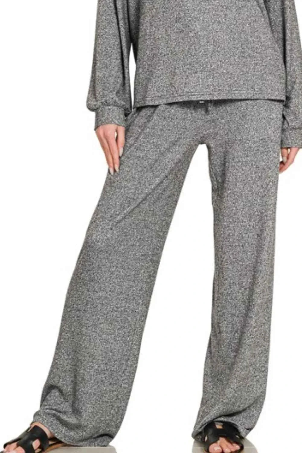 Zenana Soft Melange Hacci Long Slv Tee & Pants Set 2a2a28e3-1de0-4634-acc6-dc2de7d02b41-Max-Origin