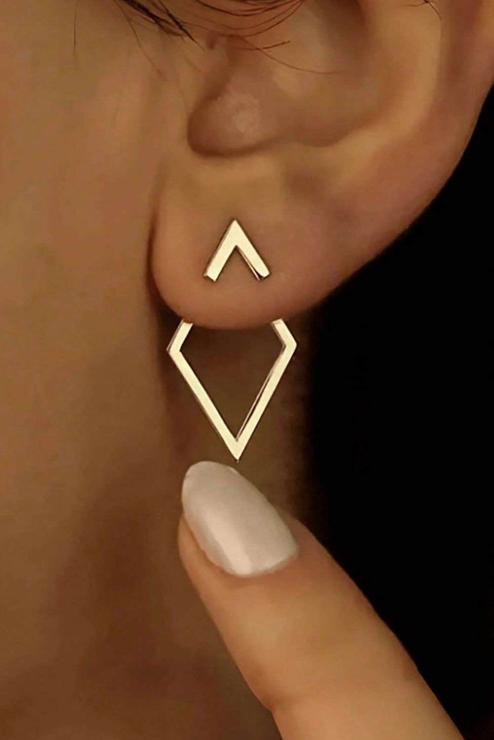 Gold Geometric Shape Stud Earrings Gold ONE SIZE 2a3152d4738fac08