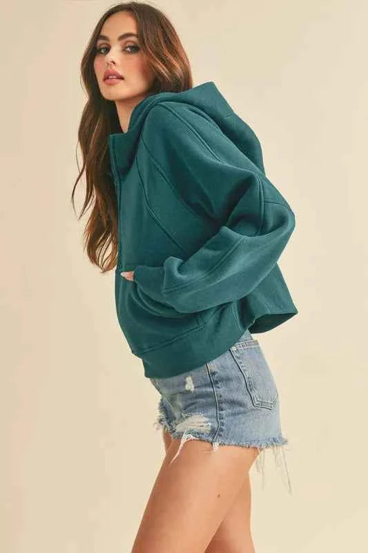 Aemi + Co Half Zip Raglan Sleeve Hoodie with Kangaroo Pocket 2a324834-55c6-48fd-a1bc-878c180db9fc-Max