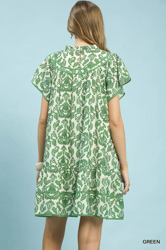 Abstract Print Babydoll Mini Dress 2a4c0002-684c-41d2-a1ef-42148f2e7a98-Max-Origin