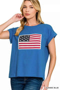 Zenana US Flag Round Neck Short Sleeve T-Shirt CLASSIC BLUE 2a5021b9be8f4f59ba944bd4ae8c6abb-Max-Origin