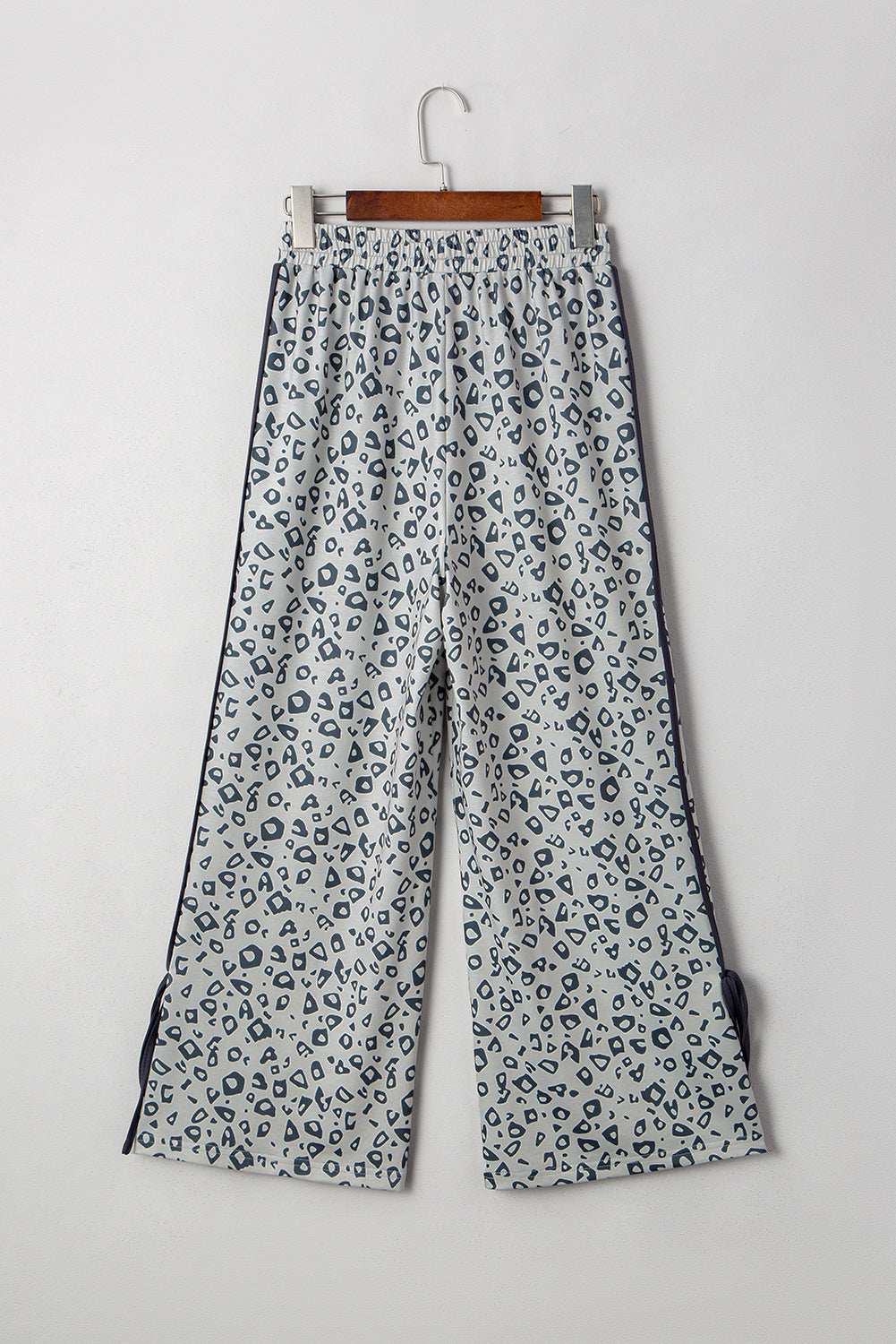 Khaki Leopard Print High Rise Knot Side Pants 2a575b0e47215fe4