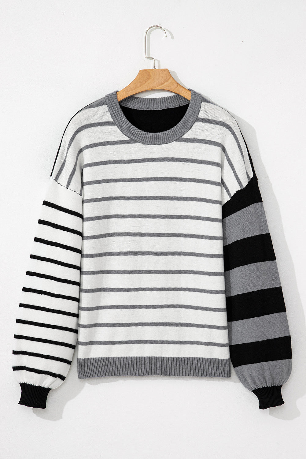 Orange Striped Colorblock Pullover Sweater 2a58769e00006ea6