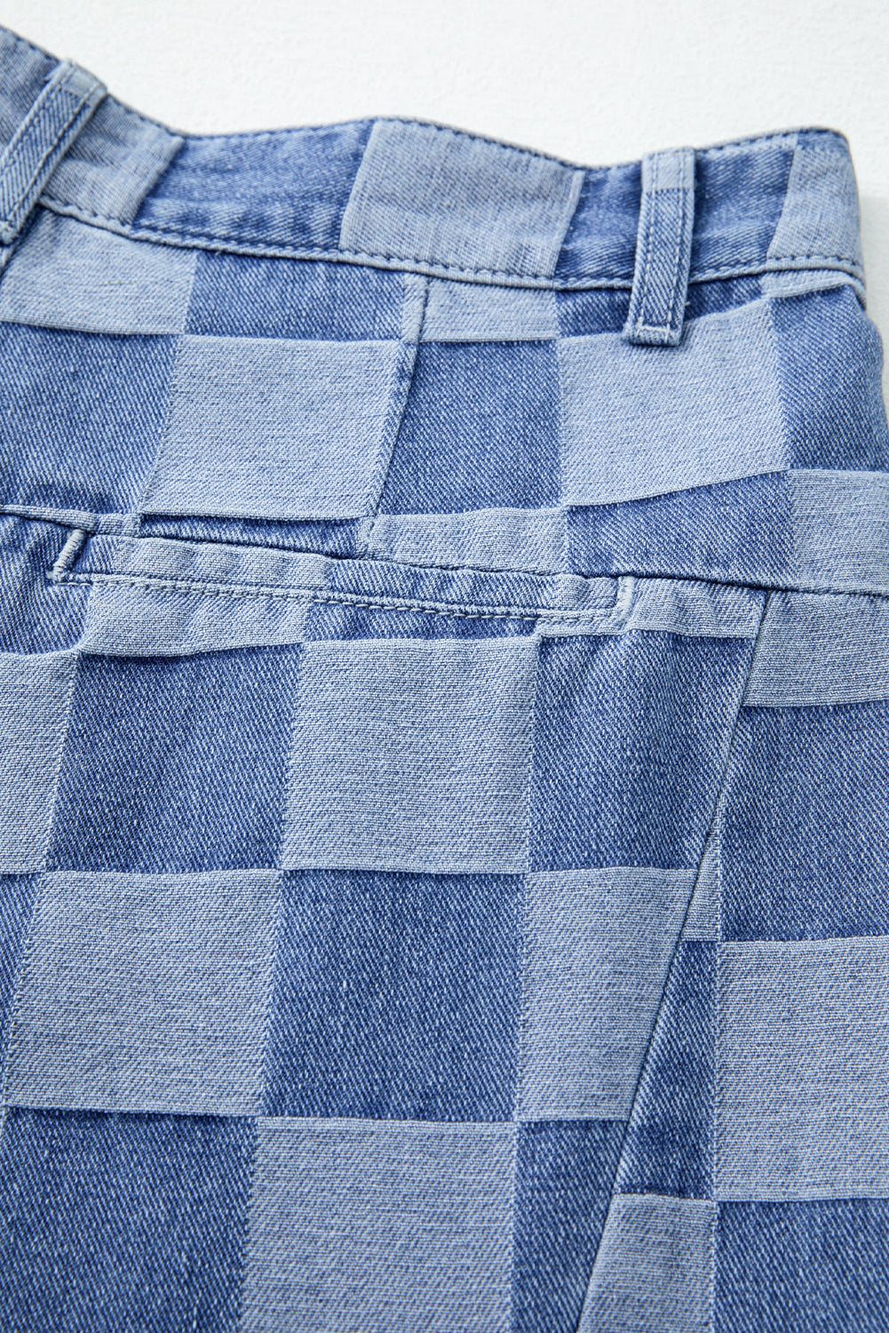 Dusk Blue Checkered Light Washed Wide Leg Jeans 2a799dcb2847138f