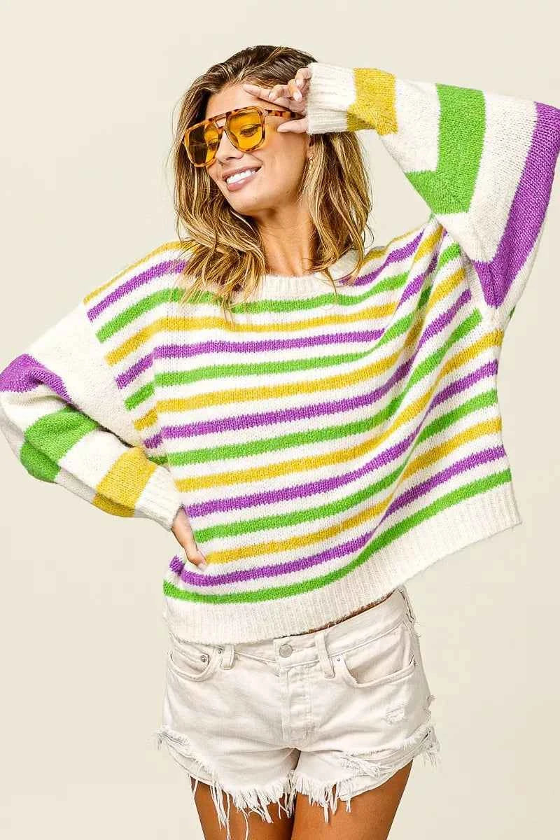 BiBi Mardi Gras Colors Stripe Comfy Sweater 2a7a1f4f87d4420d8417b88036b79b89-Max-Origin