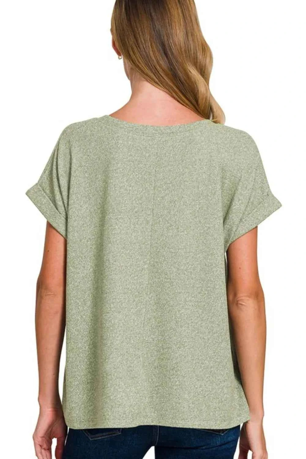 Zenana Soft Melange Hacci V-neck Tee 2a7d3dec-8cc0-4db9-891f-f5f4b46c1ef9-Max-Origin
