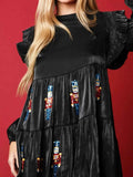 Christmas Ruffled Nutcracker Long Sleeve Dress Black 2a84f60e-7faf-40a2-8888-129a4a82905e-Max-Origin