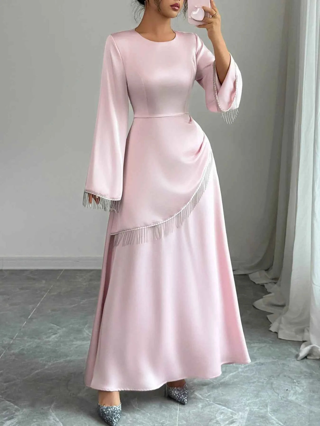 Fringe Long Sleeve Bodycon Maxi Dress 2a9073bc-022e-4fe2-9fd7-f3c47022d445-Max-Origin