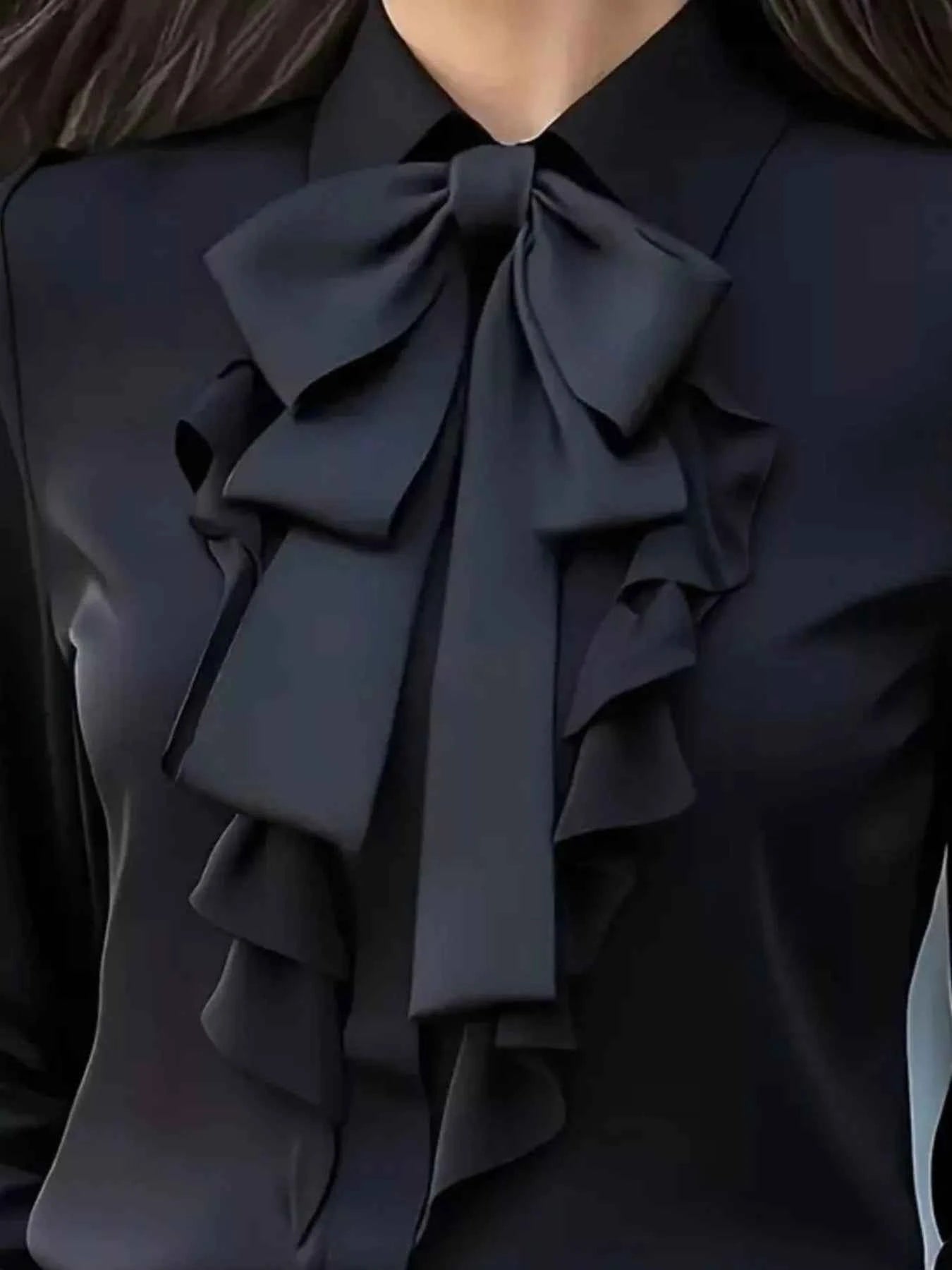 Ruffled Tie Front Long Sleeve Blouse 2aa09ee7-a0c9-4ace-a855-2e3043a0eb74-Max-Origin