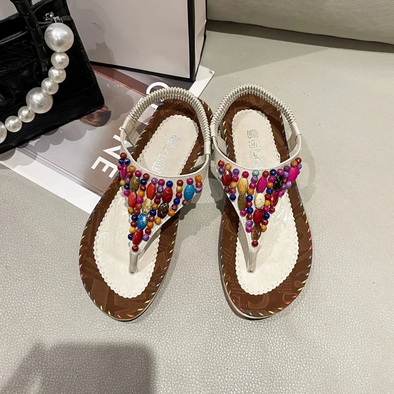Toe Post Flats Sandals White 2ab1610a-173a-4bc4-9e63-1045683935e6-Max-Origin
