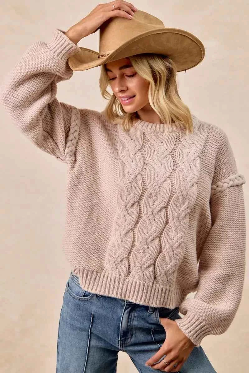 BiBi Cable Knit Sweater with Shoulder Braid Detail 2ab4bf4a8e3743839f7ab023ac362ff5-Max-Origin