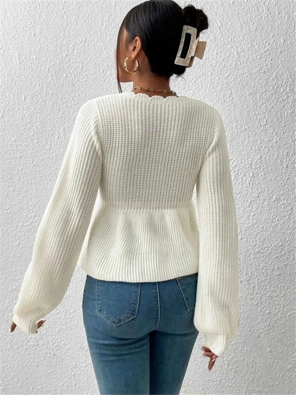 Scalloped V-Neck Drawstring Knit Top 2ac93d5be8904c47a1e4a7c6c37dfd18-Max-Origin