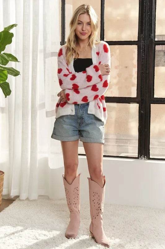 ADORA Fuzzy Heart Button Down Cardigan 2ae6331b-8720-4df1-8e7f-8ca7e3526933-Max