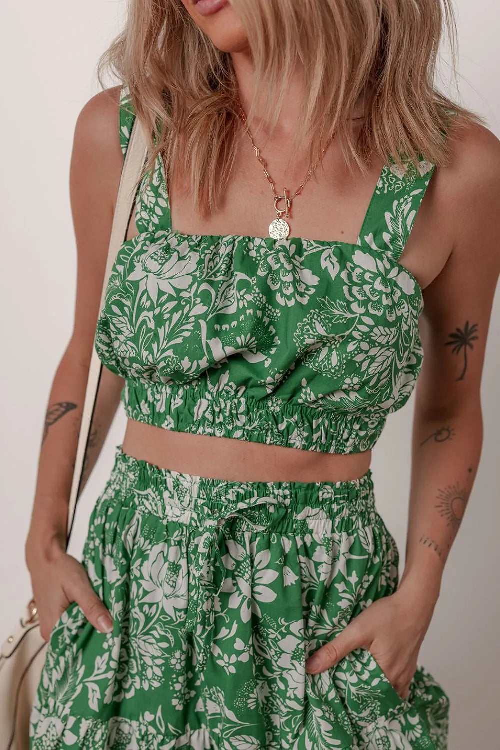 Floral Print Shirred Crop Top and Midi Skirt Set 2aeb591c-cb15-4eb5-aa4b-65fccb6a1c5b-Max-Origin