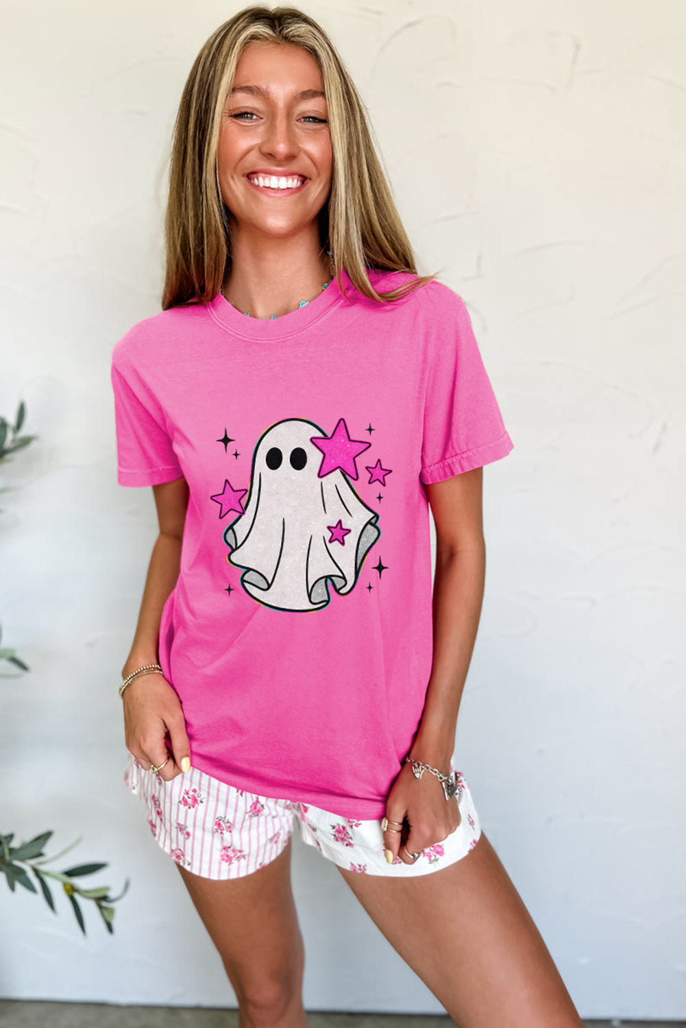 Sachet Pink Ghost Heat Transfer Printing Halloween T Shirt 2aee9fd3d9c0bb6d