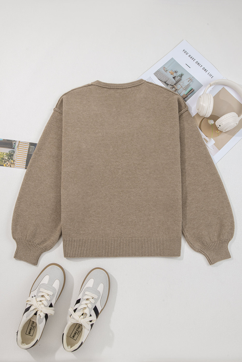 Dark Khaki Pocket Pullover Sweater 2af51ec97bb5f595