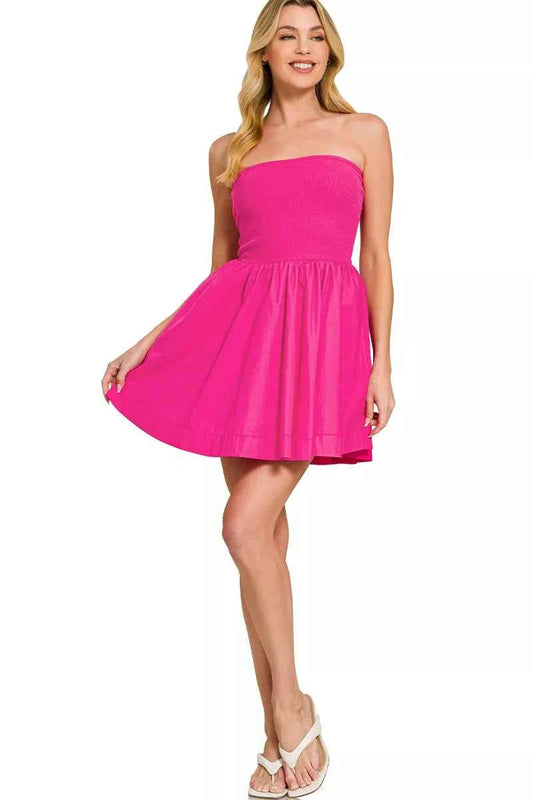 Zenana Combined Knit Tube Top Flare Mini Dress 2afd65e3-3bb8-435d-bce6-9dd6417be2ae-Max-Origin