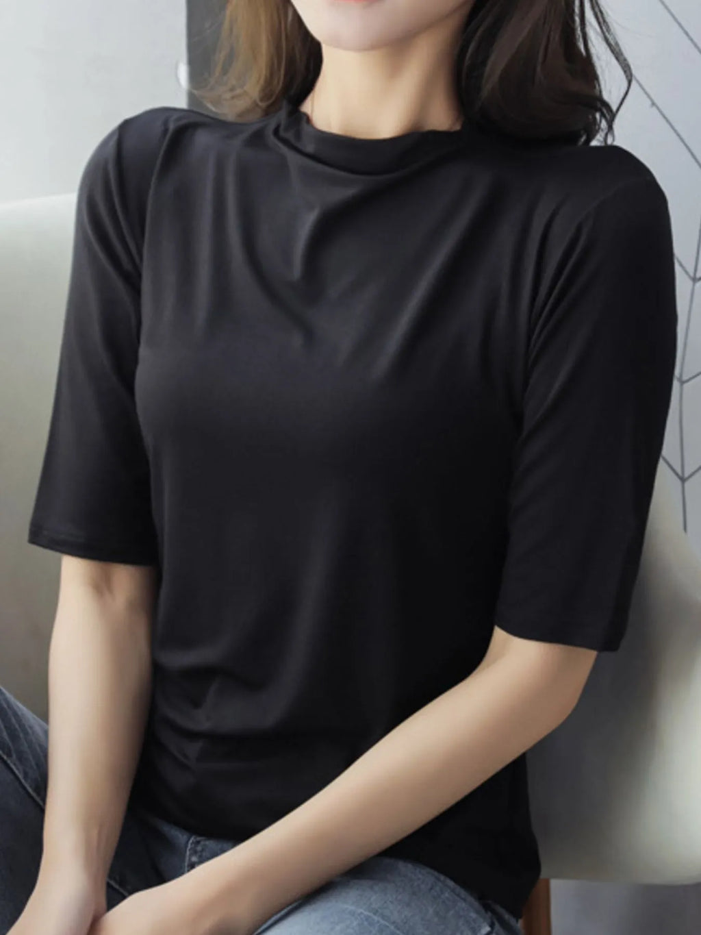 Solid Color Short Sleeve T-Shirt 2b0675dc-7dca-4960-bc1e-0c76bab9580c-Max-Origin