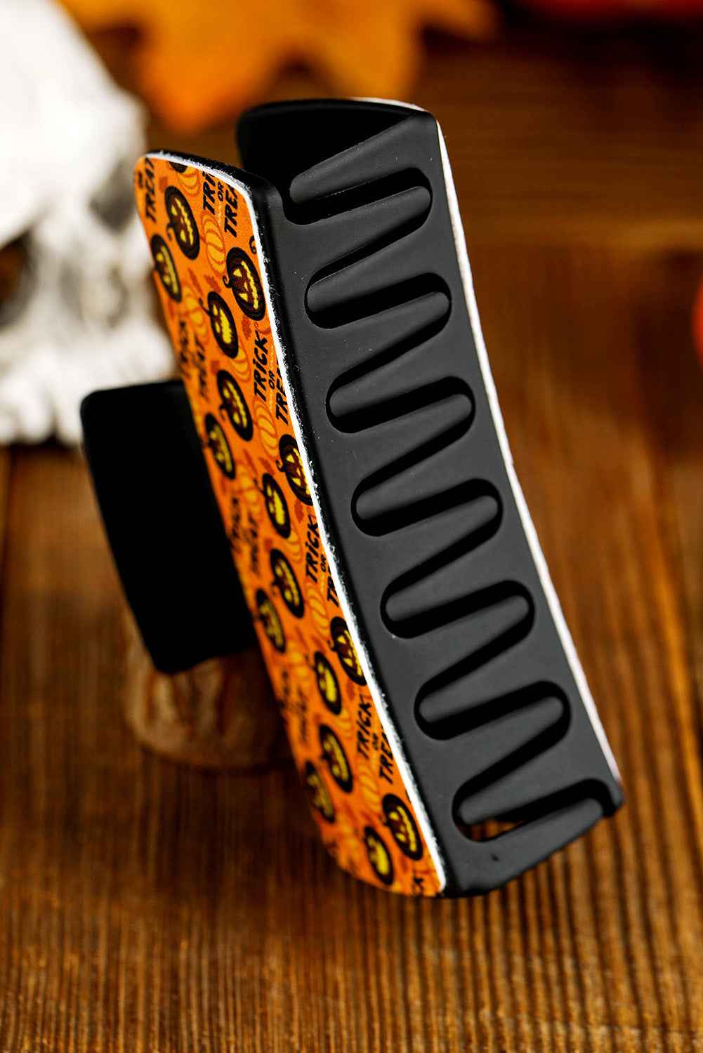 Orange Trick or Treat Halloween Print Hair Clip 2b1bb4baa88ebef7